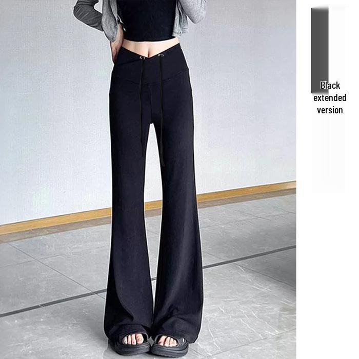 2026 Spring Elastic Slimming Low Waist Maternity Micro Flare Pants - Adjustable Wide Leg Design XXL