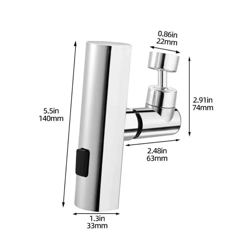 3 Gear Waterfall Kitchen Faucet Universal Splash Proof Extension Saving Nozzle 360 ° Rotating Bubbler Boosting Extended Faucet