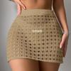 European & American Sexy Mesh Knitted Beach Skirt – Slim, Hip-Hugging, Sunscreen Cover-Up