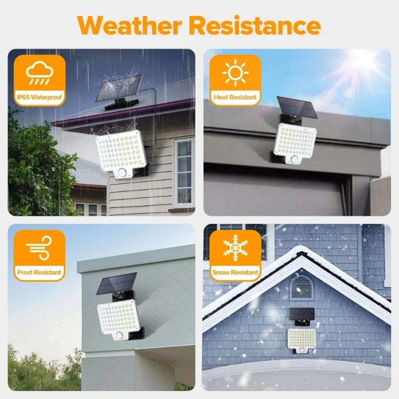 Nice Solar Lights Outdoor 240 LED 3 Modes Motion Sensor Flood Lights With Remote IP65 Security Solar Lights For Outside Wall Lig