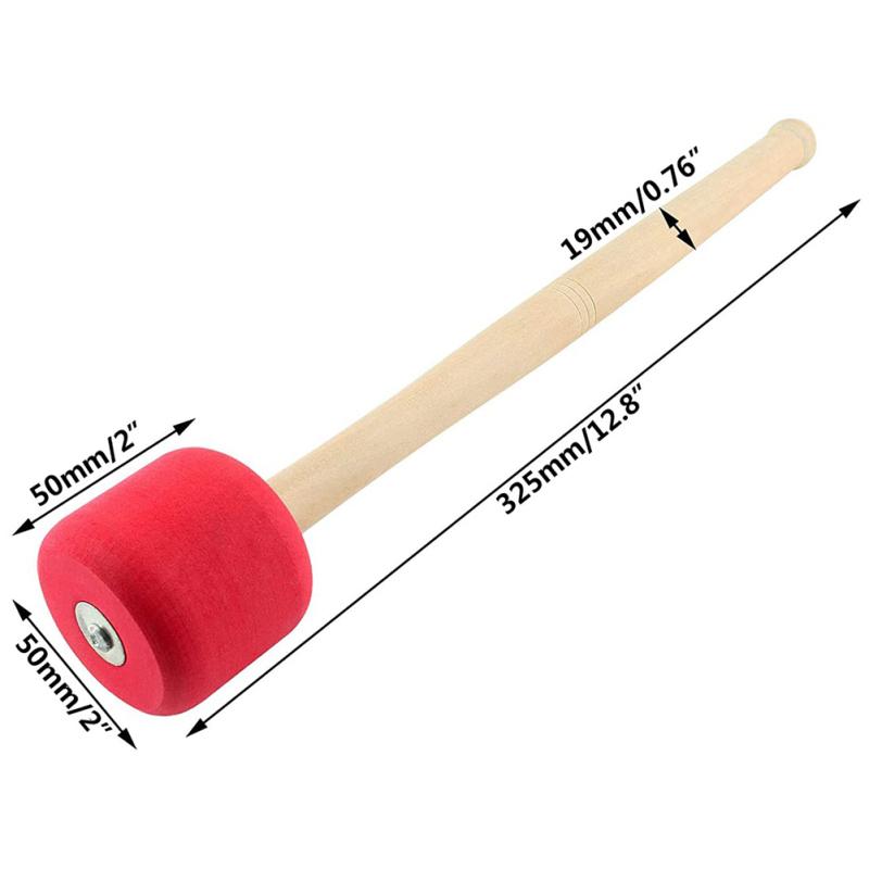 Bass Foam Drum Mallets Sticks With Oak Wood Handles Lightweight Snare Hammer Percussion Instrument