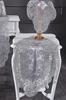 Sirma Velvet Runner Set 5 Pieces For Living Room, French Lace, Wedding, Home Accessories, Grey