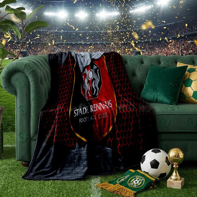 Stade Fc Emblem Throws Blanket Flannel Blankets Plush for Couch Bed Gifts for Men Women Travel picnic blanket Christmas fan gifts