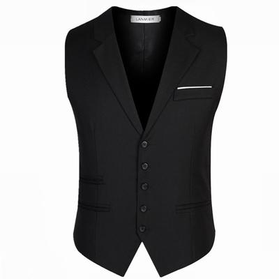 Herren Koreanischer Stil Slim Fit Herrenweste Britischer Professioneller Anzug Ärmellos V-Ausschnitt Friseur Lässig Business