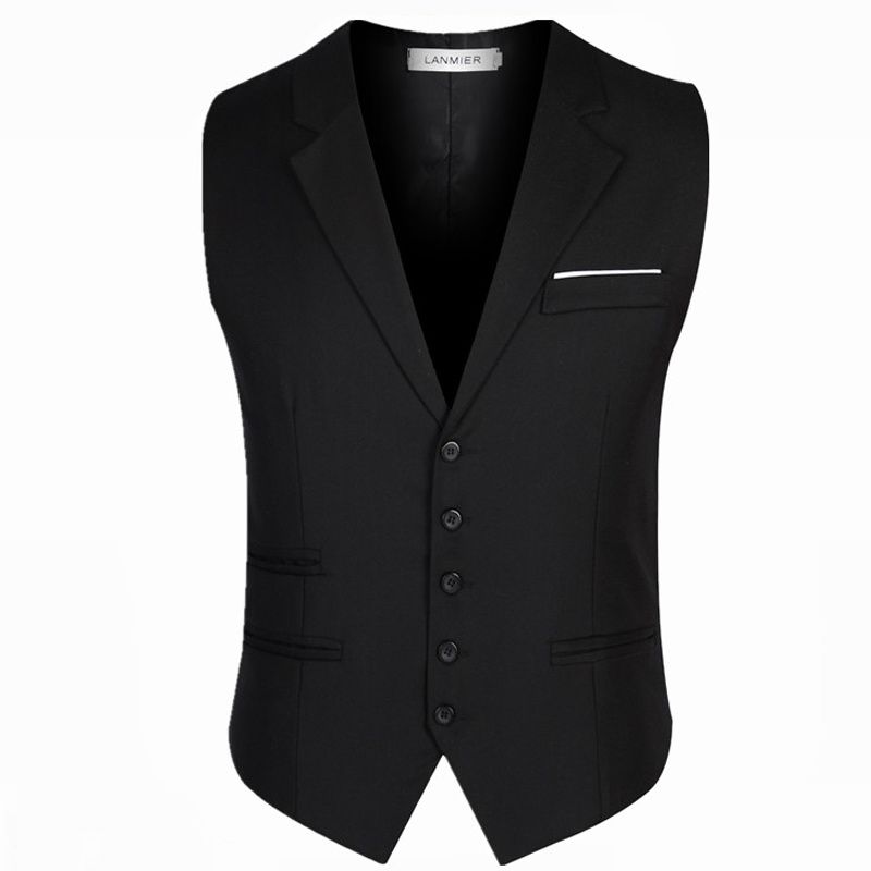 Men's Korean Style Slim Fit Men's Vest British Professional Suit Sleeveless V-neck Hairstylist Casual Business