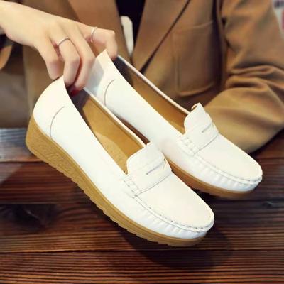 Women's Soft Bottom Spring and Summer All-match Beanie Shoes Flat Wedge with Breathable Non-slip Single Shoes Tide