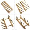 Bamboo Bowl Organizer Flatware Rack Drain Dish Drainer Storage Shelf Plate Stand Pot Lid Holder
