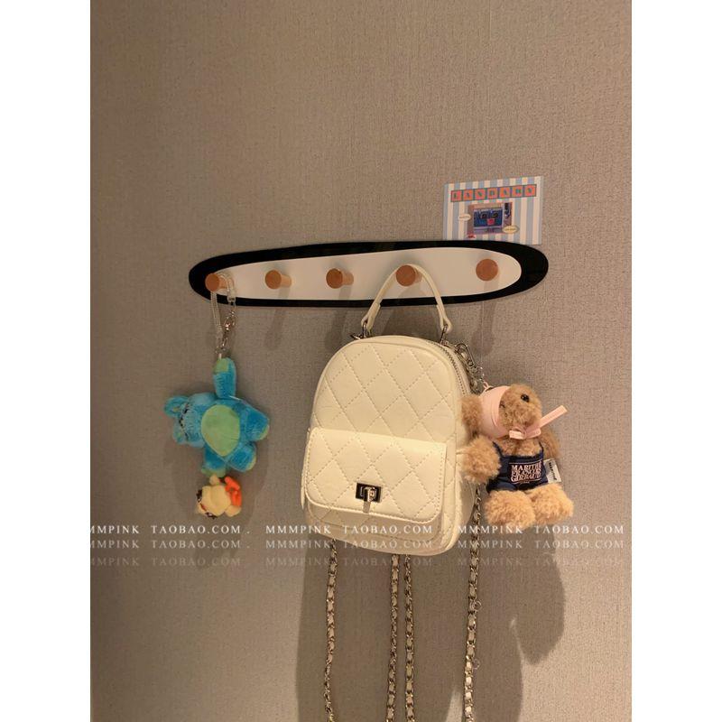 

Mmmpink Exquisite Classic Style Quilted Chain Backpack Fancy Mini Cute Crossbody Small Backpack School Bag White In Stock [without pendant]]