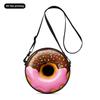 Donut Hamburger Print Round Shoulder Bag Casual Messenger Bag Daily Adjustable Strap Crossbody Bag for Woman Best Gifts 2D Flat