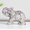 Crystal Elephant Resin Figurine With Semiprecious Stones For Office And Party Decoration