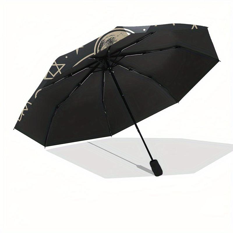 Enchanted Circle: Mystical Symbols for Your Space Umbrella, Portable 3-Fold Compact Umbrella for Men & Women R152