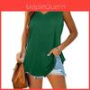 Cotton Sleeveless V Neck Tshirt For Women With Spliced Design Casual Spring