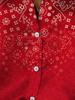 Red Pasley patterned long-sleeved blouse with collar, suitable for spring, casual wear and daily outfits