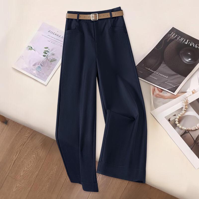 

Women s Lyocell Blend High-Waisted Wide-Leg Casual Pants S