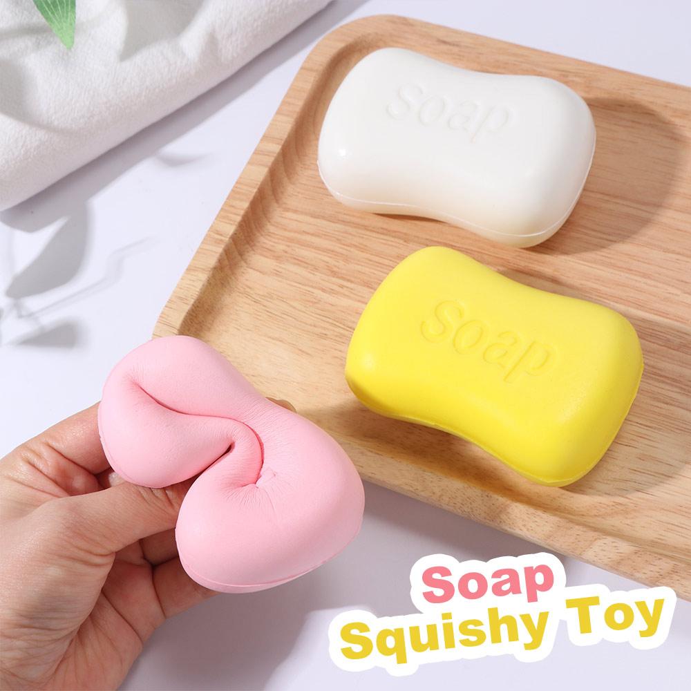 Super Soft Soap Squishy Toy Anxiety Relief Realistic Soap Pinch Home Decoration