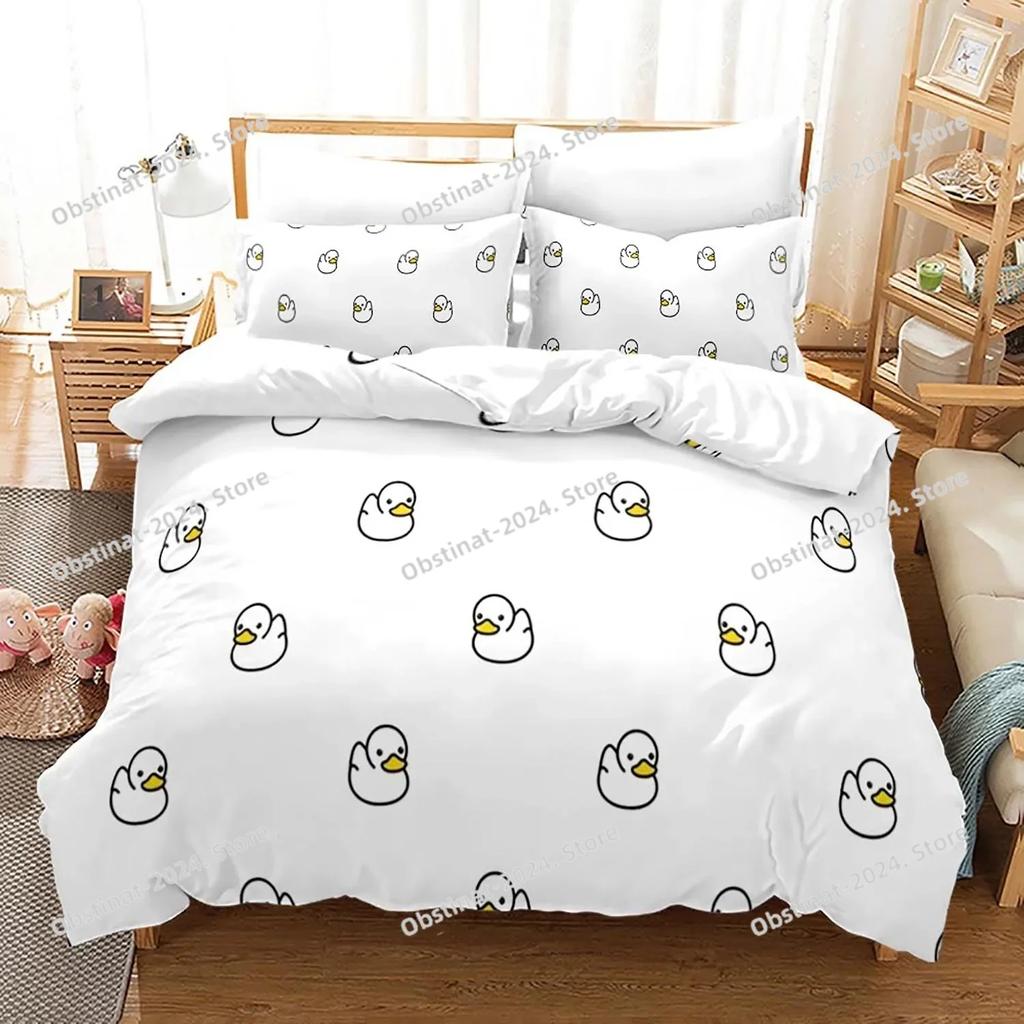 Top Cute Yellow duck Bedding Set Single Twin Full Queen King Size Little duck Bed Set For Aldult Kid Bedroom Duvetcover Sets