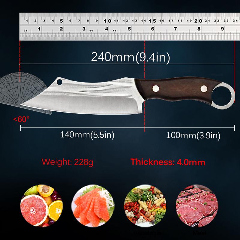 Mongolian Hand Meat Knife Small Chef Knife Eating Lamb Chops Special Knife Stainless Steel Household Fruit Knife