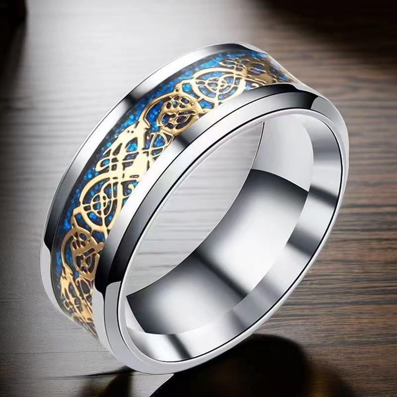 Men's 8mm Retro Titanium Steel Ring: Light Luxury, Niche Design