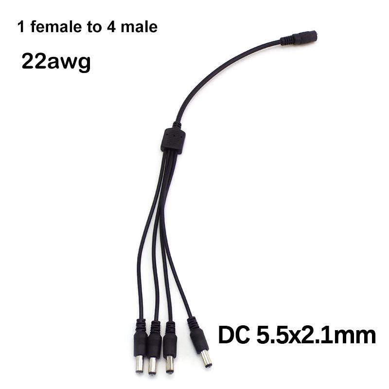 5.5x2.1mm DC 5v 12v 1 Female To 2/3/4/5/6/8 Way Male Power Supply Splitter Cable Adapter Connector Cord For Strip Light Camera