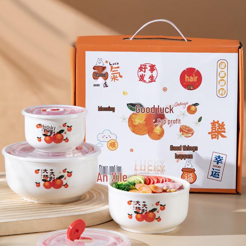 ZIPOYA Ceramic Food Storage Bowl Set