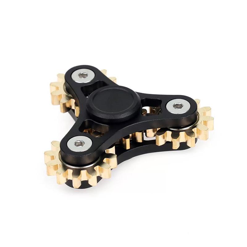 Nine-Tooth Pure Copper Metal Alloy Gear-Linked Fidget Spinner Ferris Wheel with 34-Gear Rubik's Cube Design
