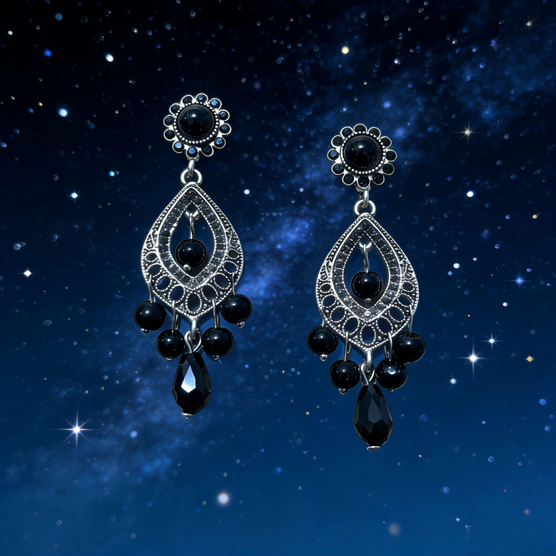 European & American Bohemian Tassel Earrings - Trendy Hollow Water Drop Dangles