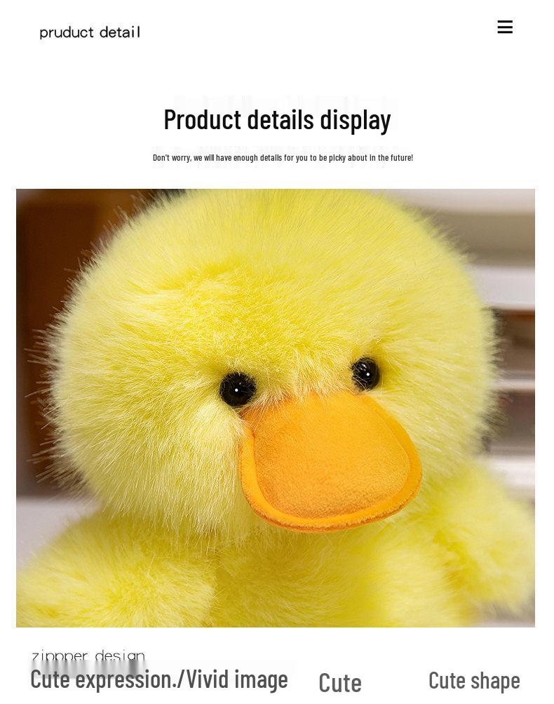 Yellow Duck and Goose Plush Toy - Soft Hugging and Decorative Gift for Girls