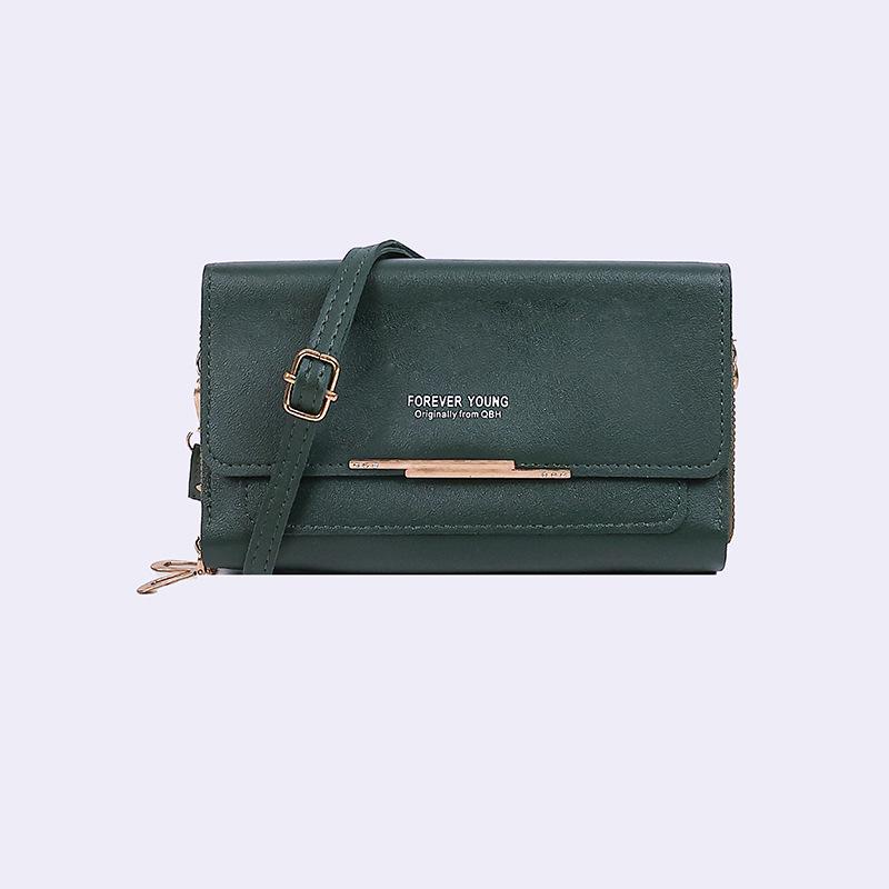 Portofel Dama de Mare Capacitate cu Două Straturi și Geantă pentru Telefon - Geantă de Mână Tip Mesager de Umăr în Stil Coreean