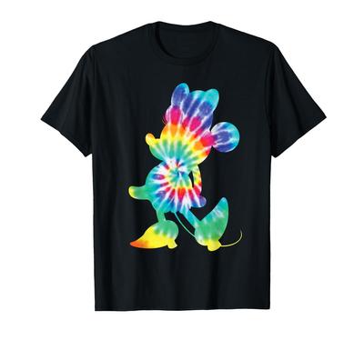 Disney Minnie Maus Silhouette Regenbogen Batik 90er T-Shirt
