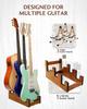 STRICH Wooden Guitar Front Mahogany Color for and Stage Use 2 Electric and 1 Acoustic L-2E1AM Floor-Mounted Stand, 3-Guitar Stand, Display,