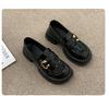 French One-pedal Platform Thick-heeled Small Leather Shoes Women's Autumn 2025 New Versatile Retro British Style Loafers
