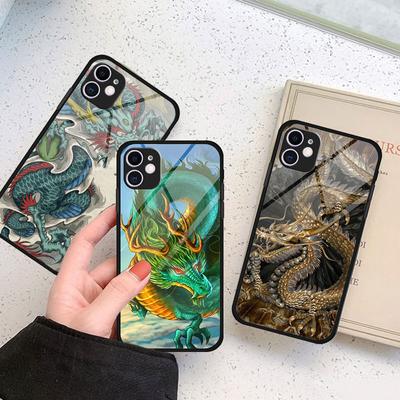Tpu Fashion Case für Iphone 13 Pro Max Xs X Se 7 6s Plus 11 Xr 8 12 Mini 14 Plus 11 Gehärtetes Glas Chinesische Tiger Dragon Abdeckung