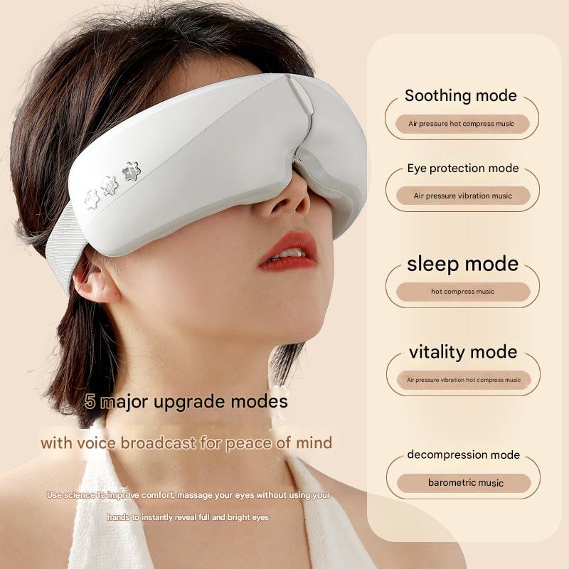 Massaggiatore Oculare Riscaldato Smart con Vapore e Ricaricabile, Maschera per la Cura degli Occhi per Bambini/Adulti per Alleviare l'Affaticamento Oculare, il Mal di Testa, Sonno Portatile