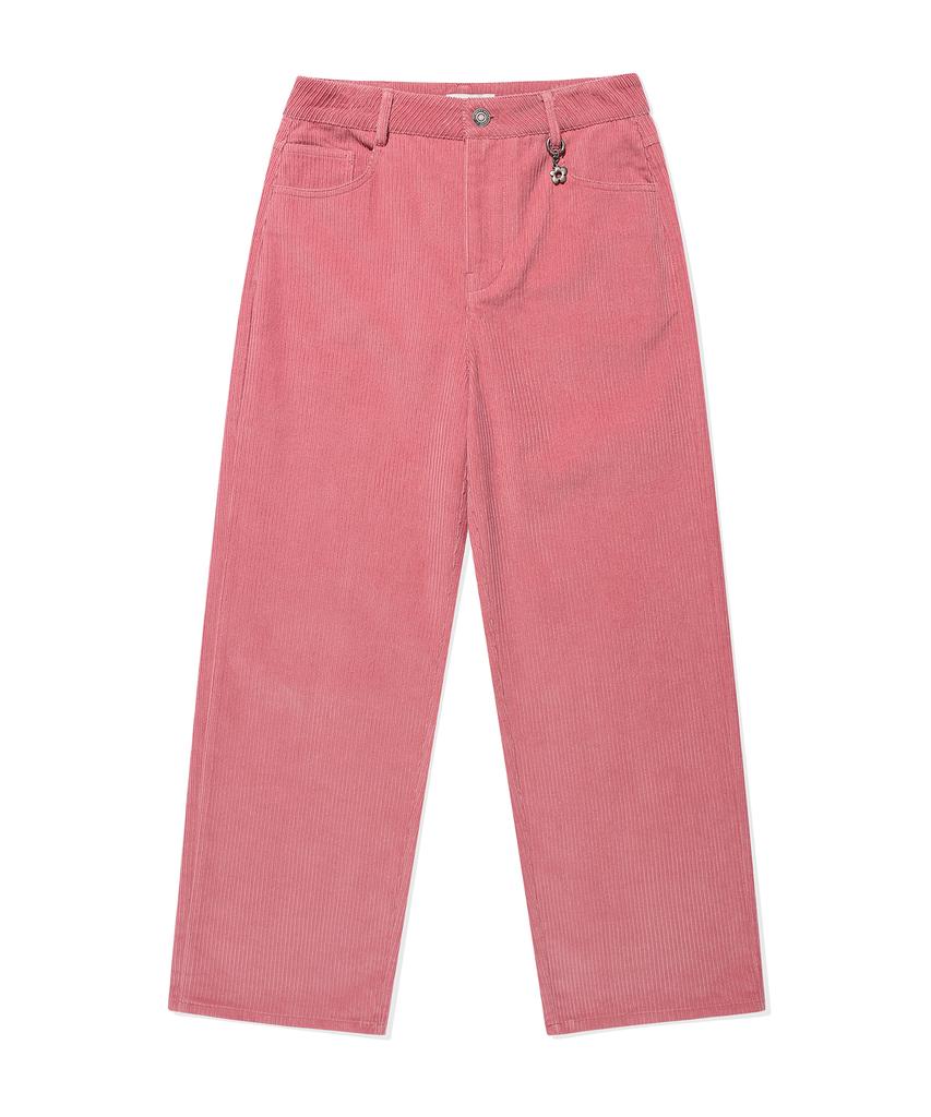 WACKY WILLY Women'S Corduroy Semi-Wide Pants Pink