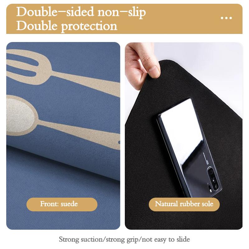 Diatomaceous Mud Kitchen Floor Mat Super Absorbent Anti-Slip Kitchen Carpet Doormats Bathroom Mats Wipeable Long Strip Rugs