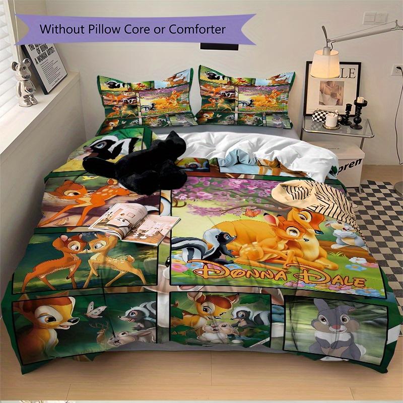 3pcs Bambi & Friends Printed Bedding Set, Soft and Comfortable Quilt Cover for Bedroom, Guest Room S012