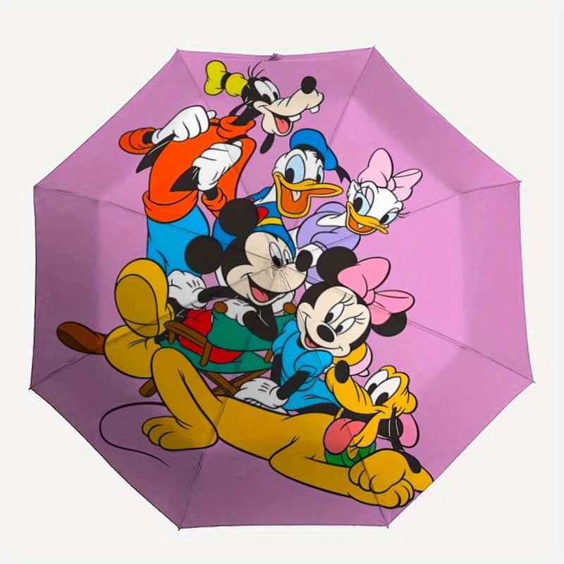 1pc Mickey Mouse Family Cartoon Umbrella, Portable 3-Fold Compact Umbrella, Suitable for Camping, Hiking and Travel, Ideal Easter Birthday G