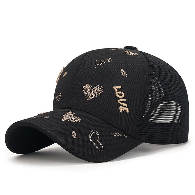 Love Heart Cap For Women With Breathable Polyester Material Sun Protection Casual Summer Hat