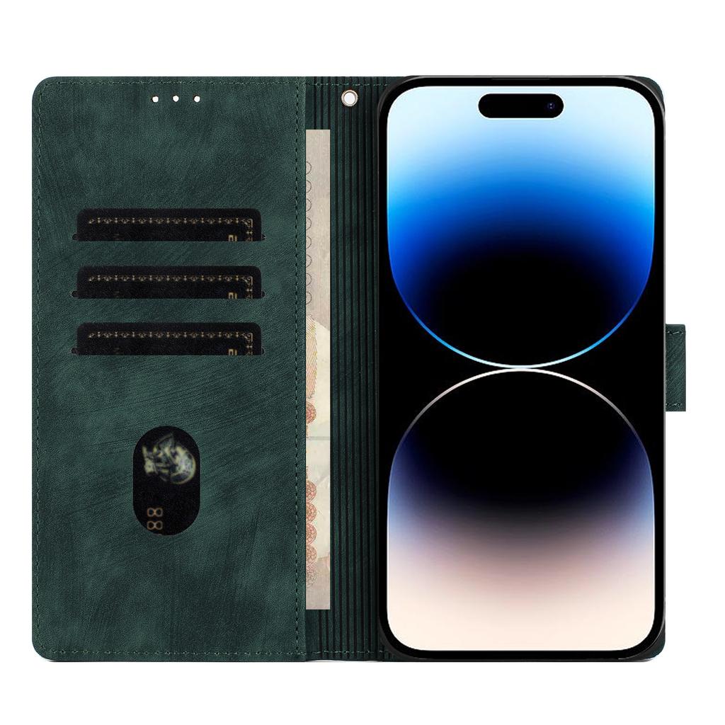 Für iPhone 15 Pro Hülle mit 2 Stück gehärtetem Glas WANLONFENG MTL Serie Mandala Leder Handyhülle