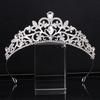 Popular Alloy Electroplated Thick Silver Inlaid Rhinestone Headband Wedding Jewelry Headdress Wedding Dress Accessories Stage Catwalk Crown for Women