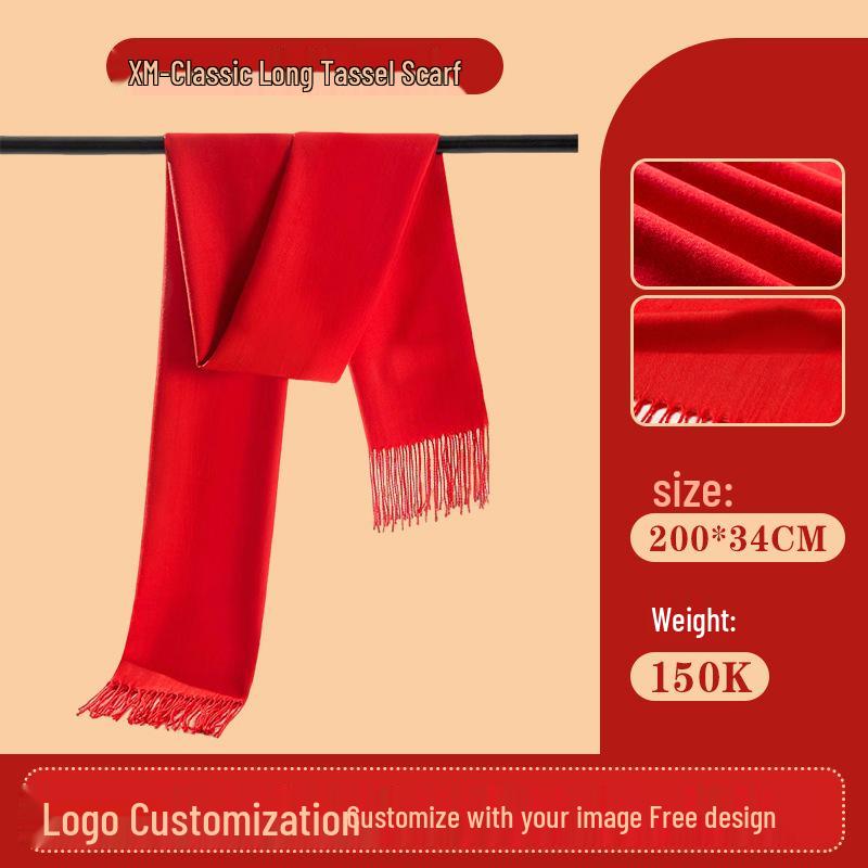 Roter Schal mit individuellem Logo für das Firmenjubiläum - Sonderveranstaltung zum Jahr des Pferdes