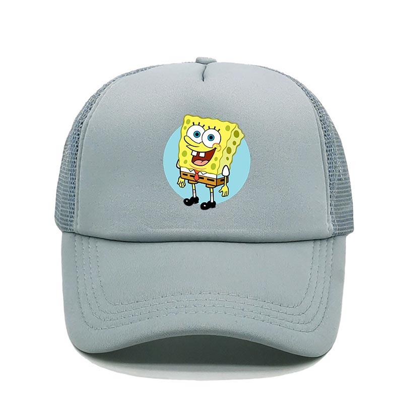 Fashion Cute SpongeBobs Print Baseball Cap Cartoon Men Women Summer Sun Mesh Hat Anime Adjustbale Sunshade Golf Cap Trucker Hat