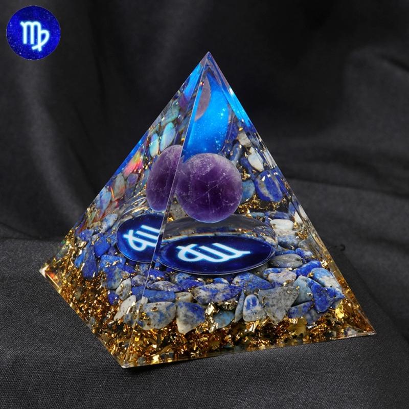 Zodiacs Orgone Pyramid Zodiacs Healings Crystals Stone Chakras Reiki Orgonite Crystals Pyramid Lucky Energys Home Decors