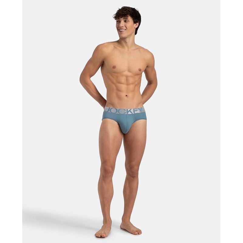 Slip da uomo Jockey Ic2 in microfibra Tactel Elastan Stretch tinta unita con proprietà Moisture Move Blu Provinciale