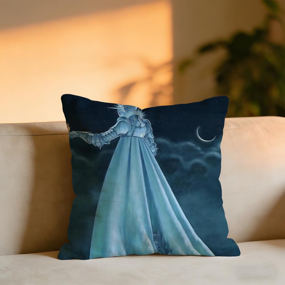 Elves Danish Illustrator Malene Reynolds Laugesen Cushion Cover Cozy Velvet Throw PillowSoft Warm Cushion For Sofa  Bed