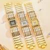 Yalalusi Luxus Gold Diamant Quadratische Damenarmbanduhr Mit Diamantarmband Goldene Uhr Leichter Luxus Damenarmbanduhr