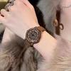 New Style Women's Watch with Full Diamonds & Rotatable Bezel Retro & Versatile Waterproof LadiesQuartz Watchs