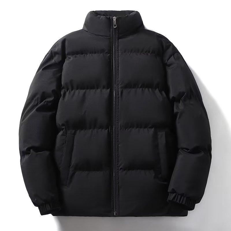 Men's and Women's Winter Stand Collar Down Jackets - Thick, Solid Color, Casual Fit
