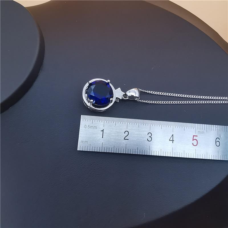 Dreiteiliges Set aus sternförmigem, kreisförmigem Schmuck mit Tansanitstein im europäischen und amerikanischen Stil