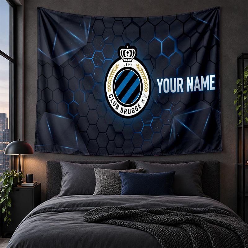Personalized Tapestry Wall Hanging Club Brugge FC Pattern Art Background Cloth